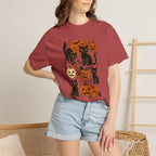 Spooky Black Cats and Jack-O-Lanterns, Unisex Comfort Colors Tee