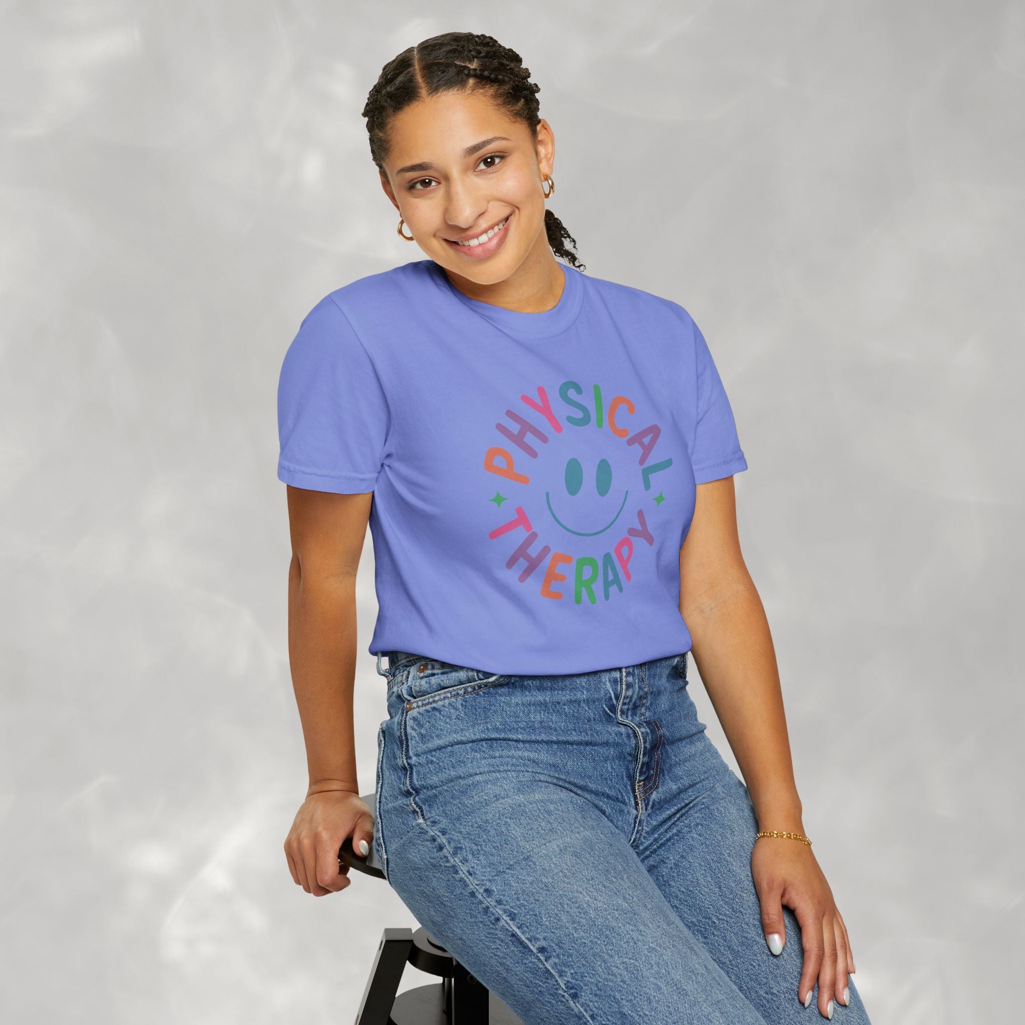 Physical Therapy, Cute Playful Smile, PT, PTA Unisex Comfort Colors Tee