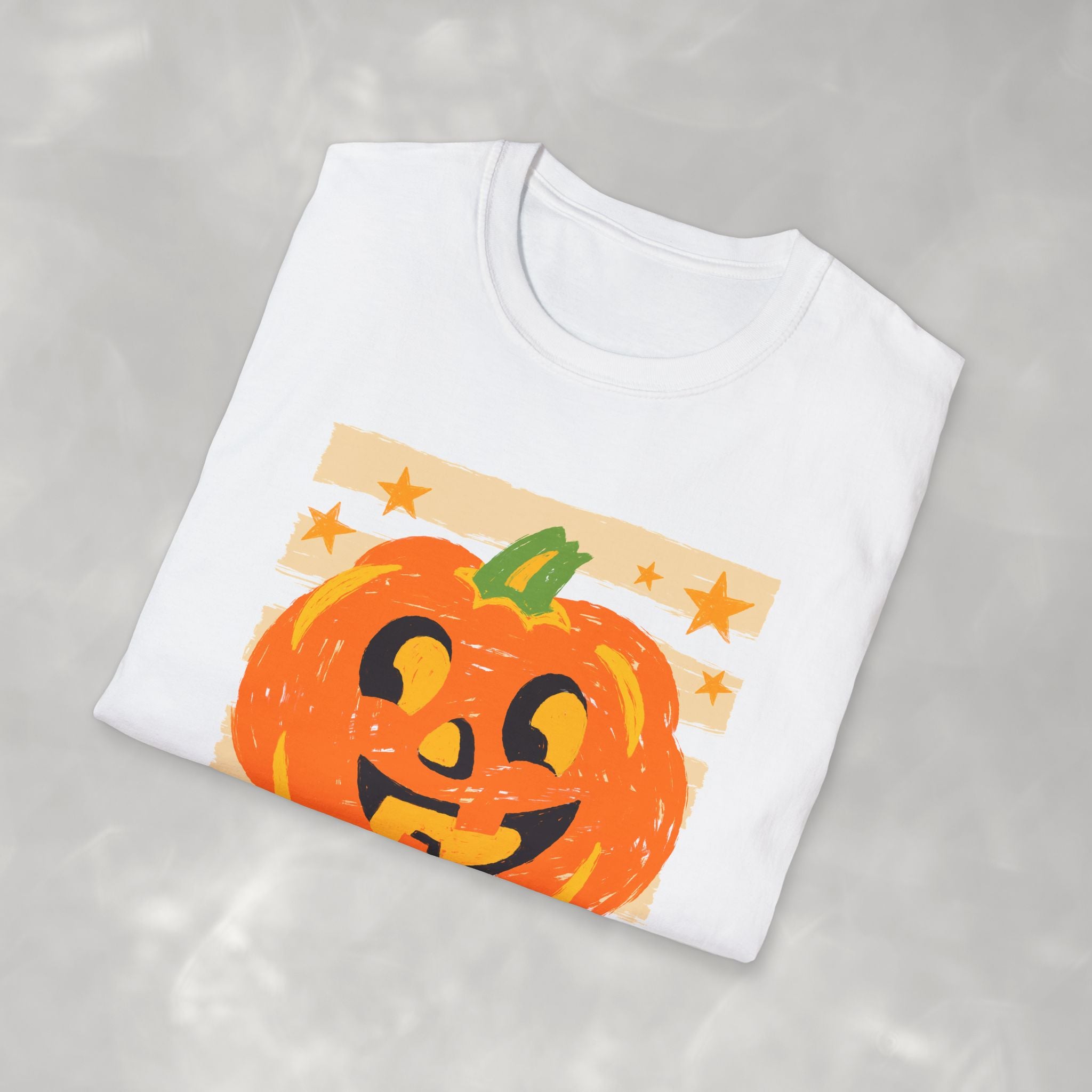 Happy Jack-O-Lantern, Striped Halloween Gildan Unisex Softstyle T-Shirt