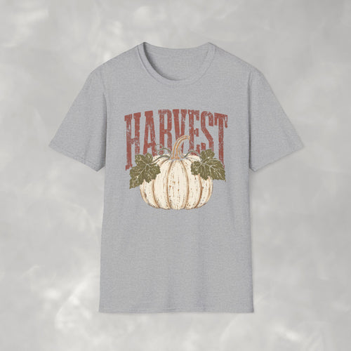 Autumn Harvest, White Pumpkin Retro Gildan Unisex Softstyle T-Shirt