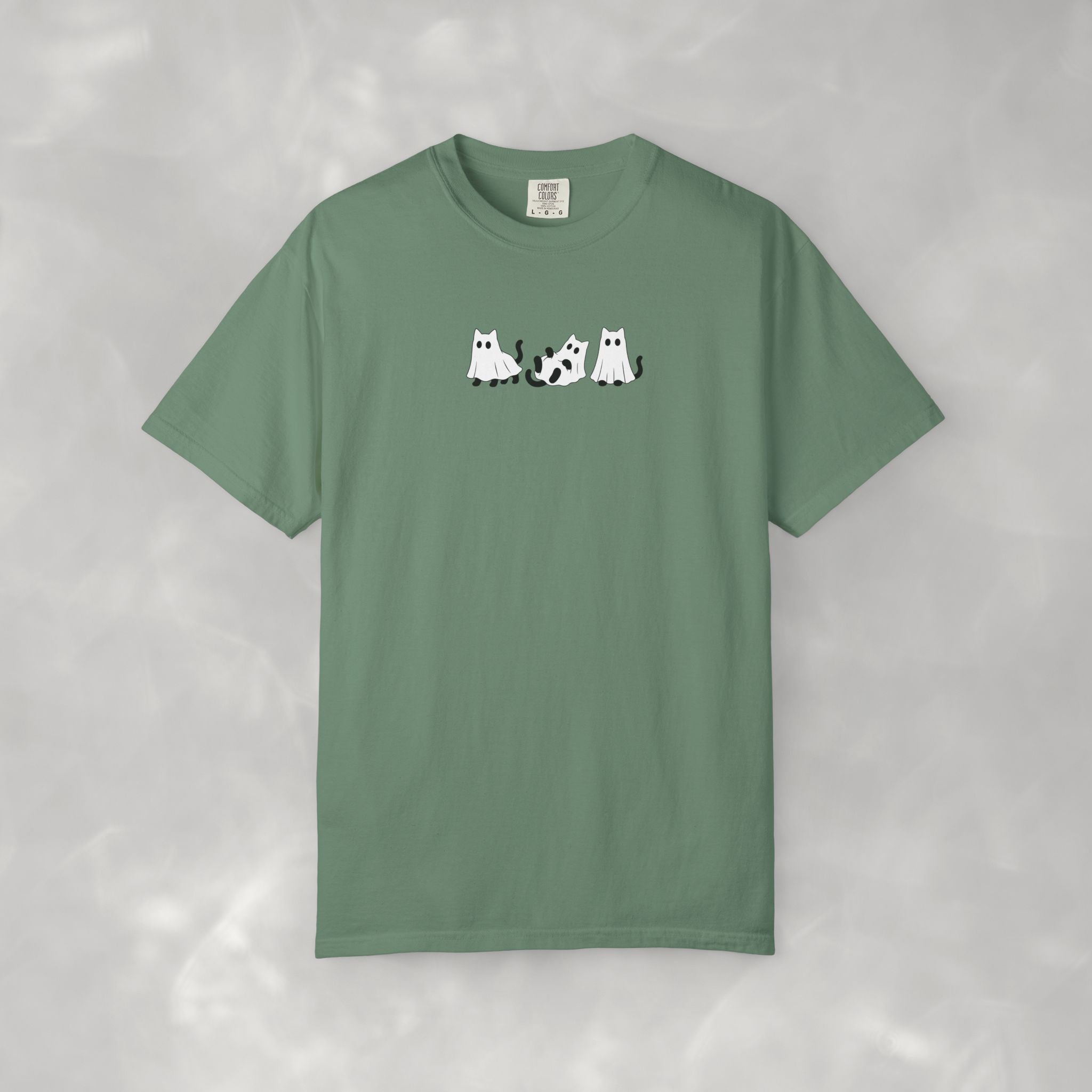 Cute Black Cat Ghosts, Haunted Kitties Halloween Comfort Colors Tee