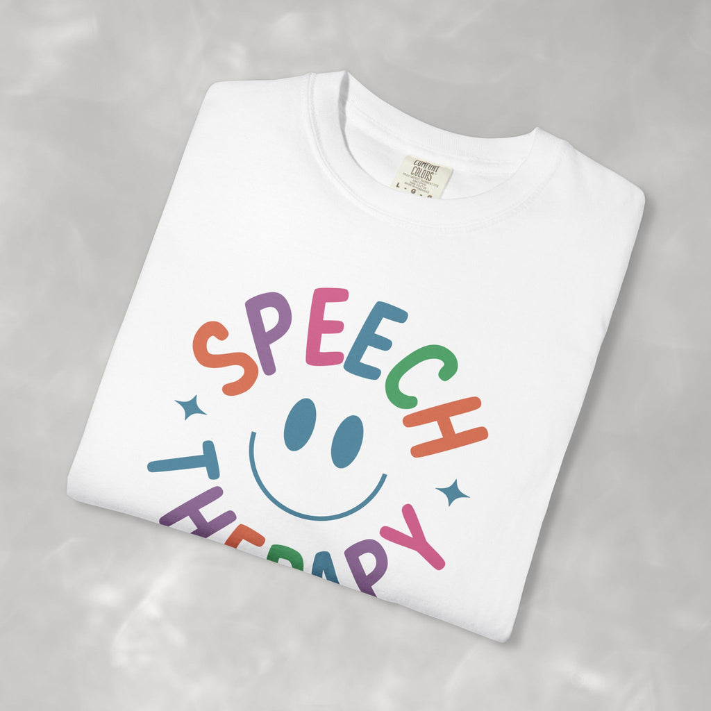 Speech Therapy, Cute Playful Smile, SLP, SLPA Comfort Colors Tee