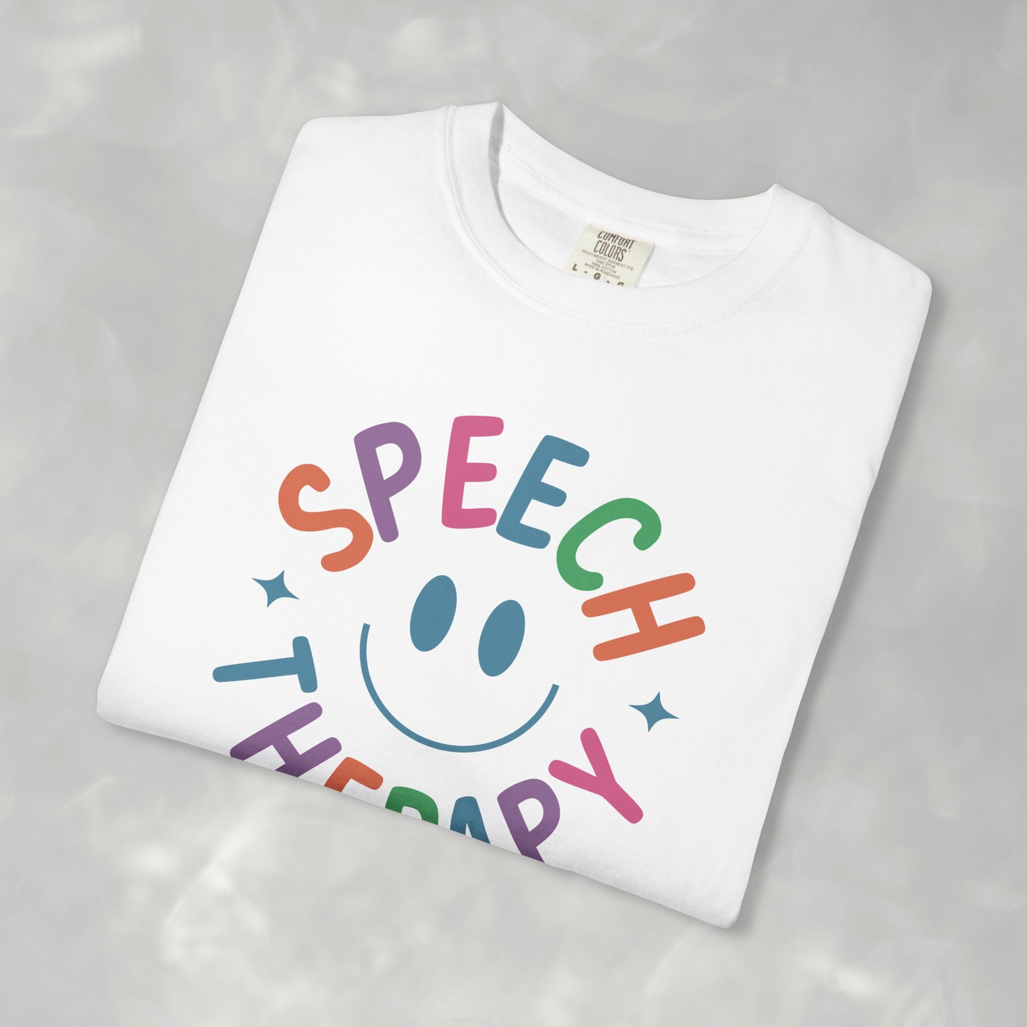Speech Therapy, Cute Playful Smile, SLP, SLPA Comfort Colors Tee