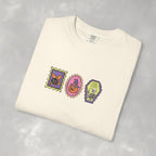 Cute Halloween Spooky Stamps with Cat, Jack-O-Lanter, Skeleton, Comfort Colors Tee