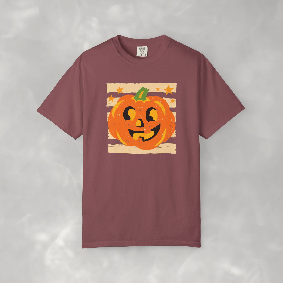 Happy Jack-O-Lantern, Striped Halloween Comfort Colors Unisex Garment-Dyed T-shirt