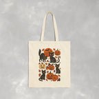 Spooky Black Cats and Jack-O-Lanterns Double-Sided Cotton Canvas Tote Bag