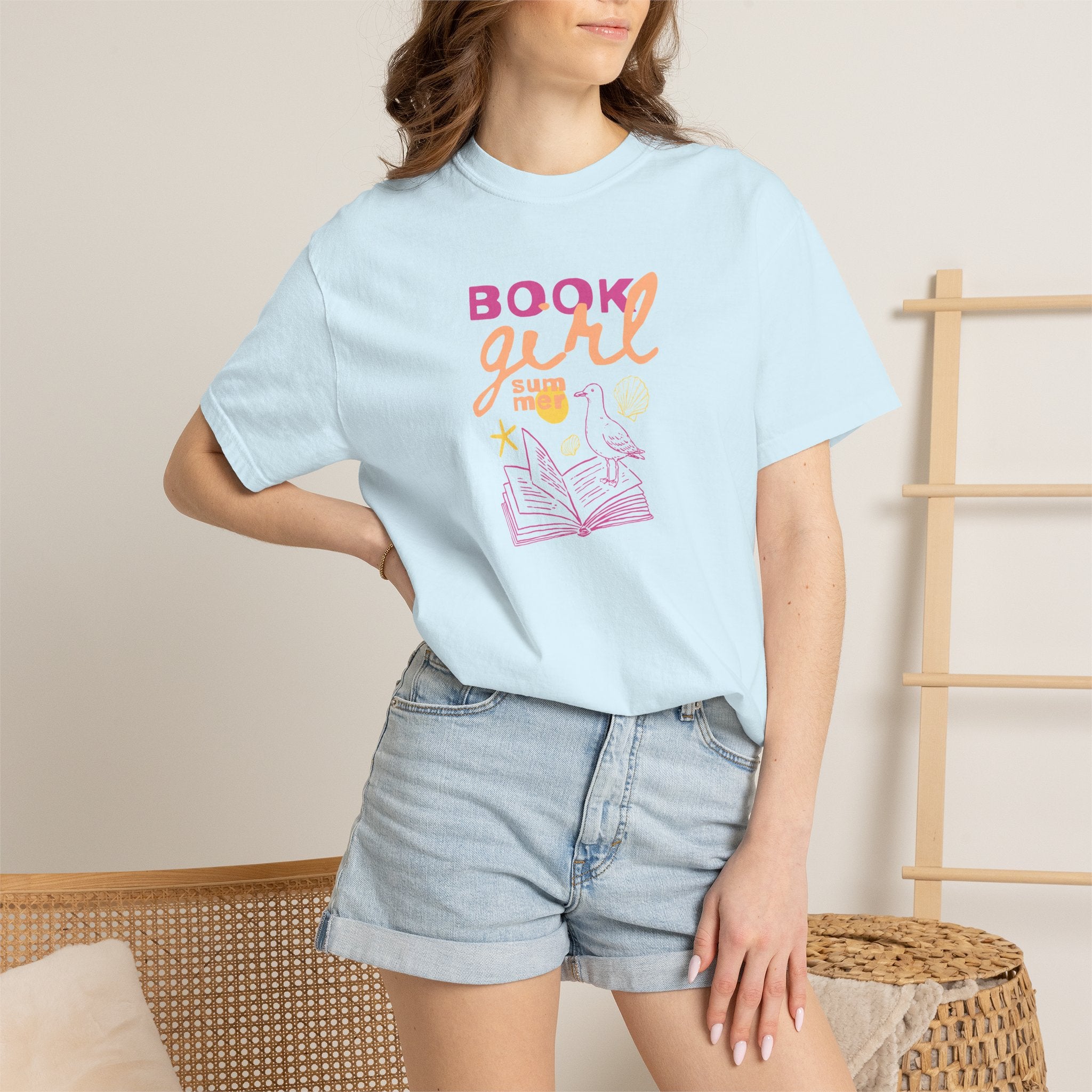 Book Girl Summer, Funny Summer, Book Lover Comfort Colors Tee