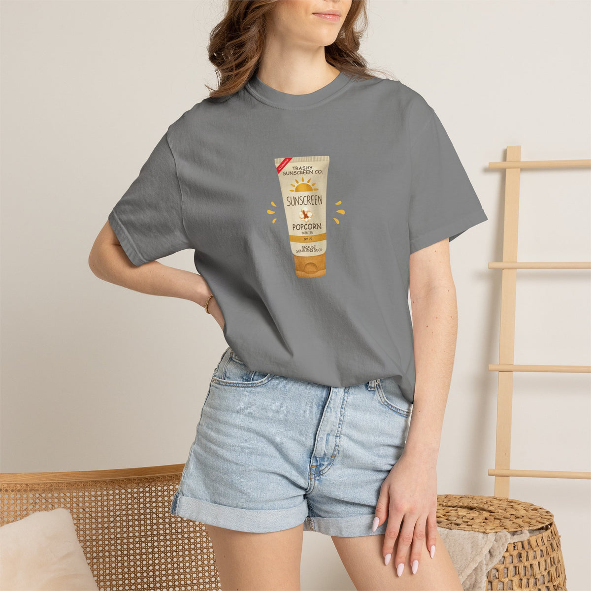 Popcorn Scented Sunscreen, Funny, Random Questionable Concepts Comfort Colors Tee
