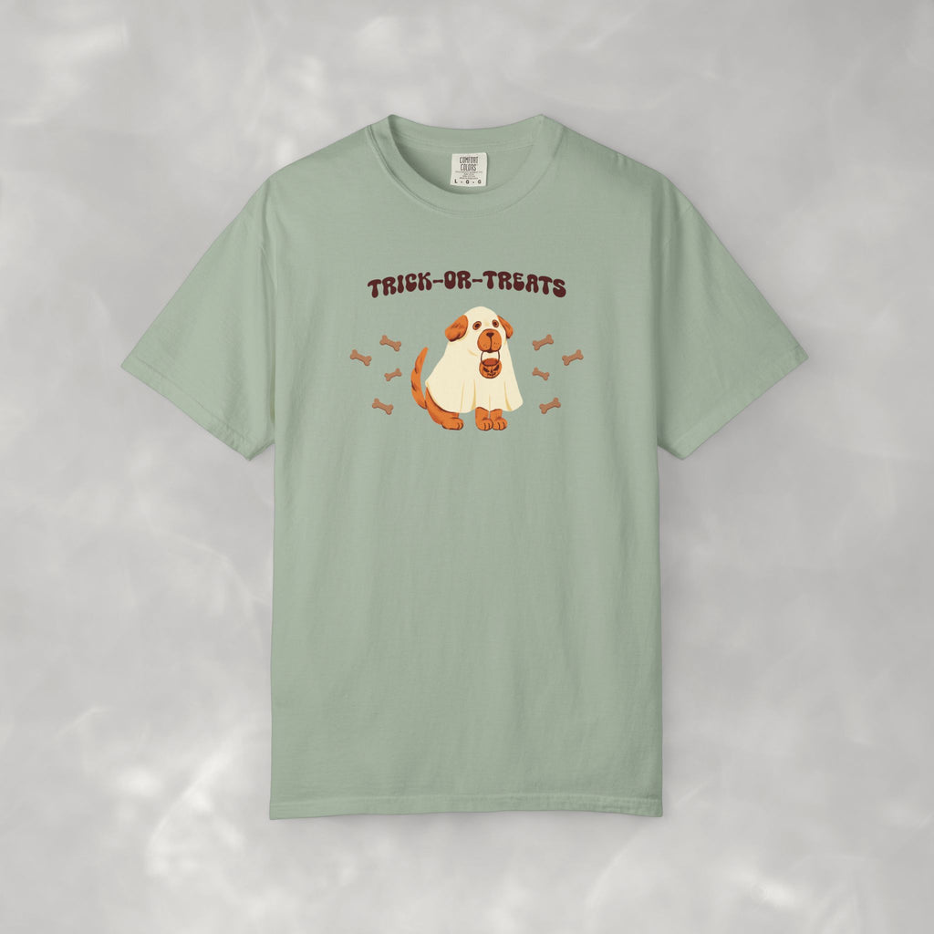 Trick-or-Treats Cute Funny Halloween Dog Lover Unisex Garment-Dyed T-shirt