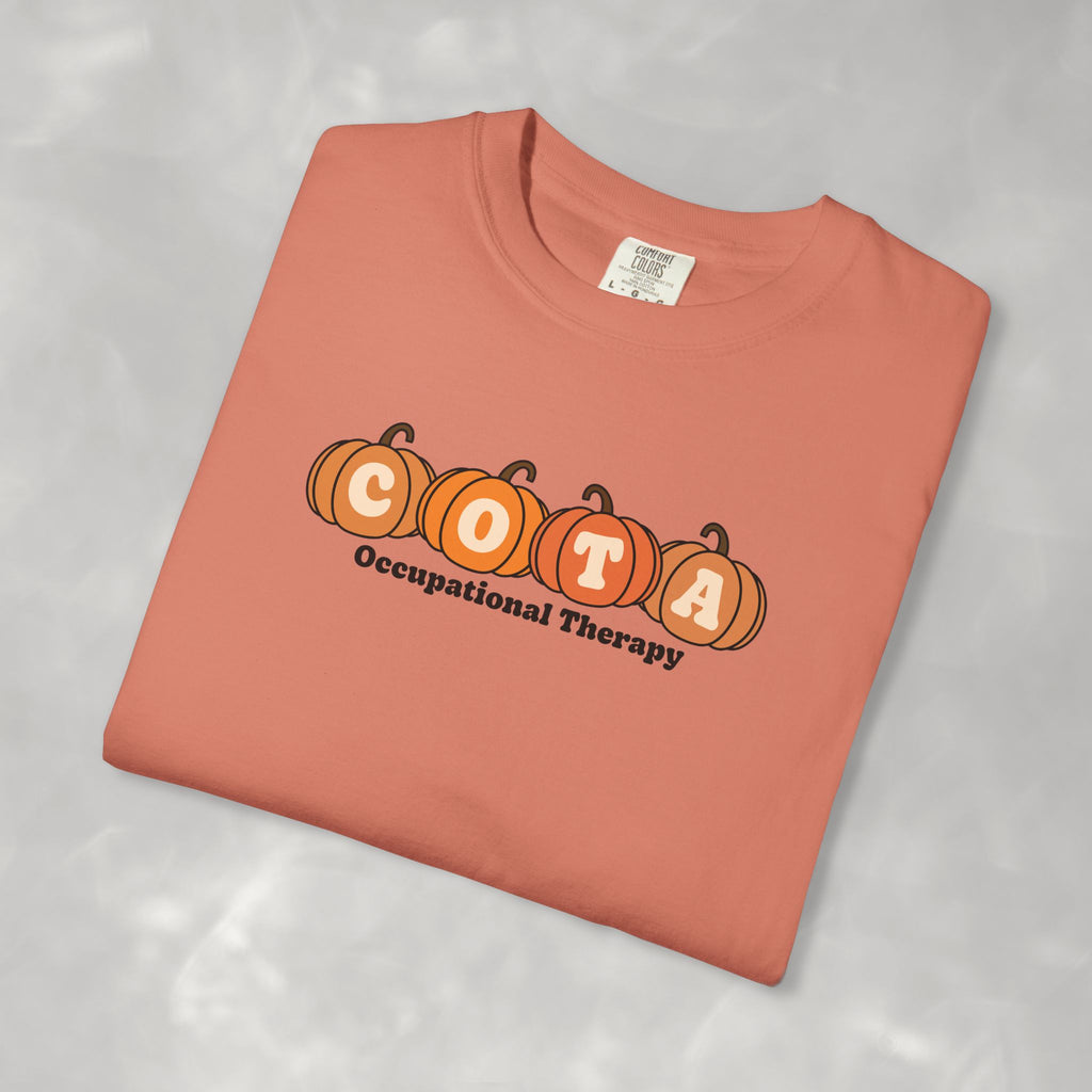 COTA Fall Pumpkins Comfort Colors Garment-Dyed T-shirt for Occupational Therapy Assistants