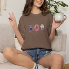 Cute Halloween Spooky Stamps with Cat, Jack-O-Lanter, Skeleton, Comfort Colors Tee