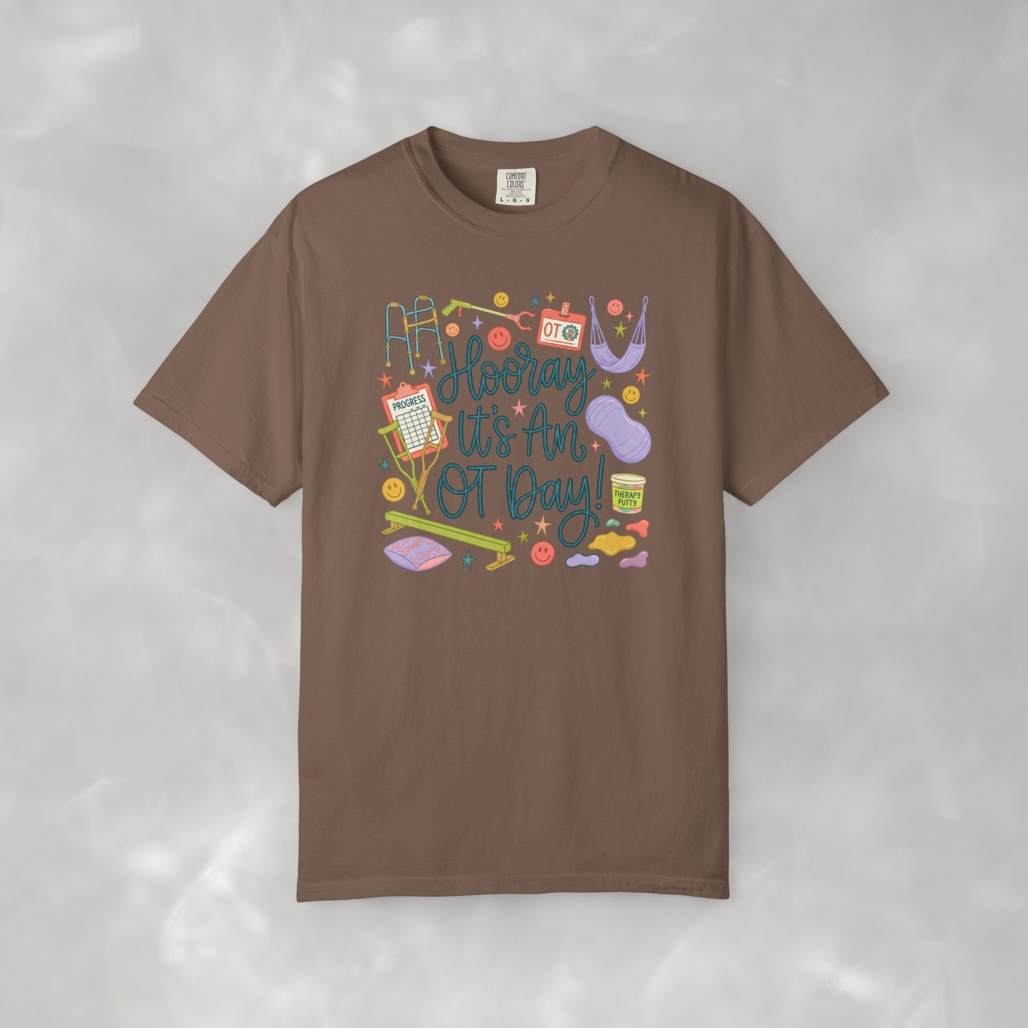 Hooray It's an OT Day, Cute, Playful, Pediatric Occupational Therapy, OTR, COTA Comfort Colors Tee