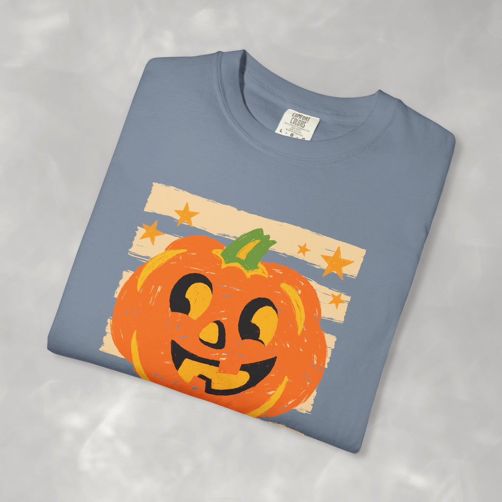 Happy Jack-O-Lantern, Striped Halloween Comfort Colors Unisex Garment-Dyed T-shirt