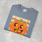 Happy Jack-O-Lantern, Striped Halloween Comfort Colors Unisex Garment-Dyed T-shirt
