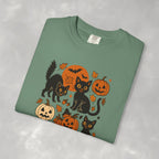Spooky Black Cats and Jack-O-Lanterns, Unisex Comfort Colors Tee