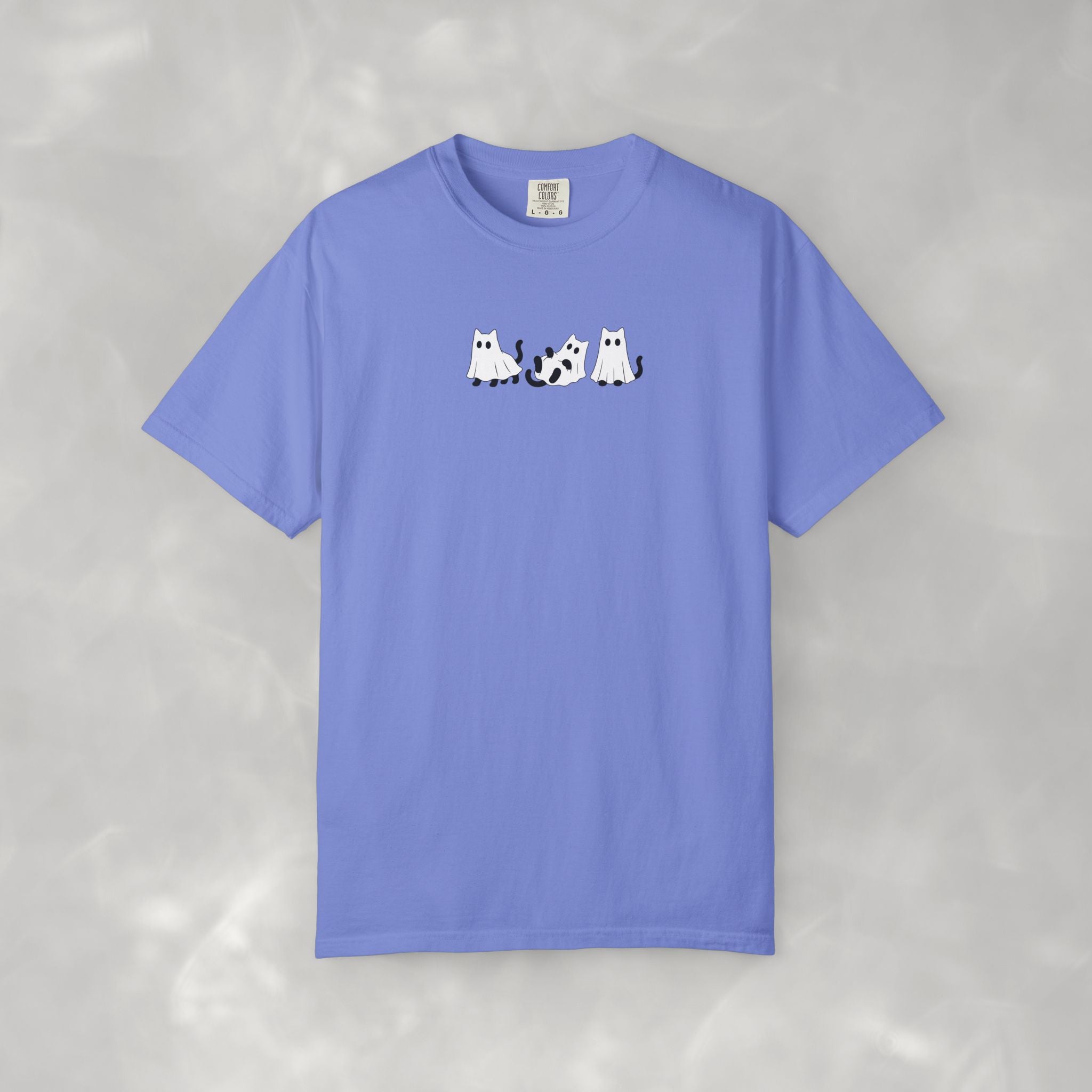 Cute Black Cat Ghosts, Haunted Kitties Halloween Comfort Colors Tee