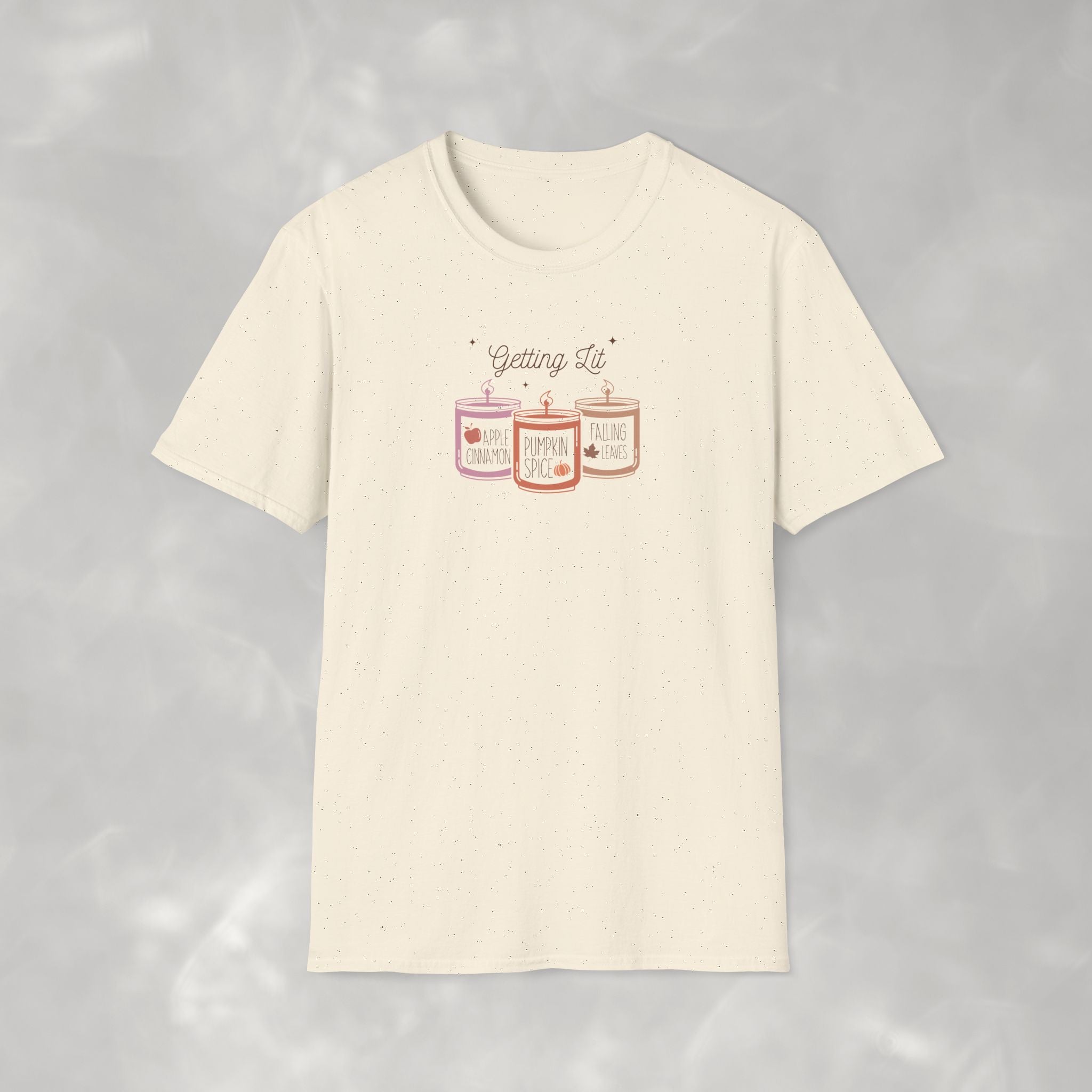 Getting Lit Funny Fall Candle Gildan Unisex Softstyle T-Shirt