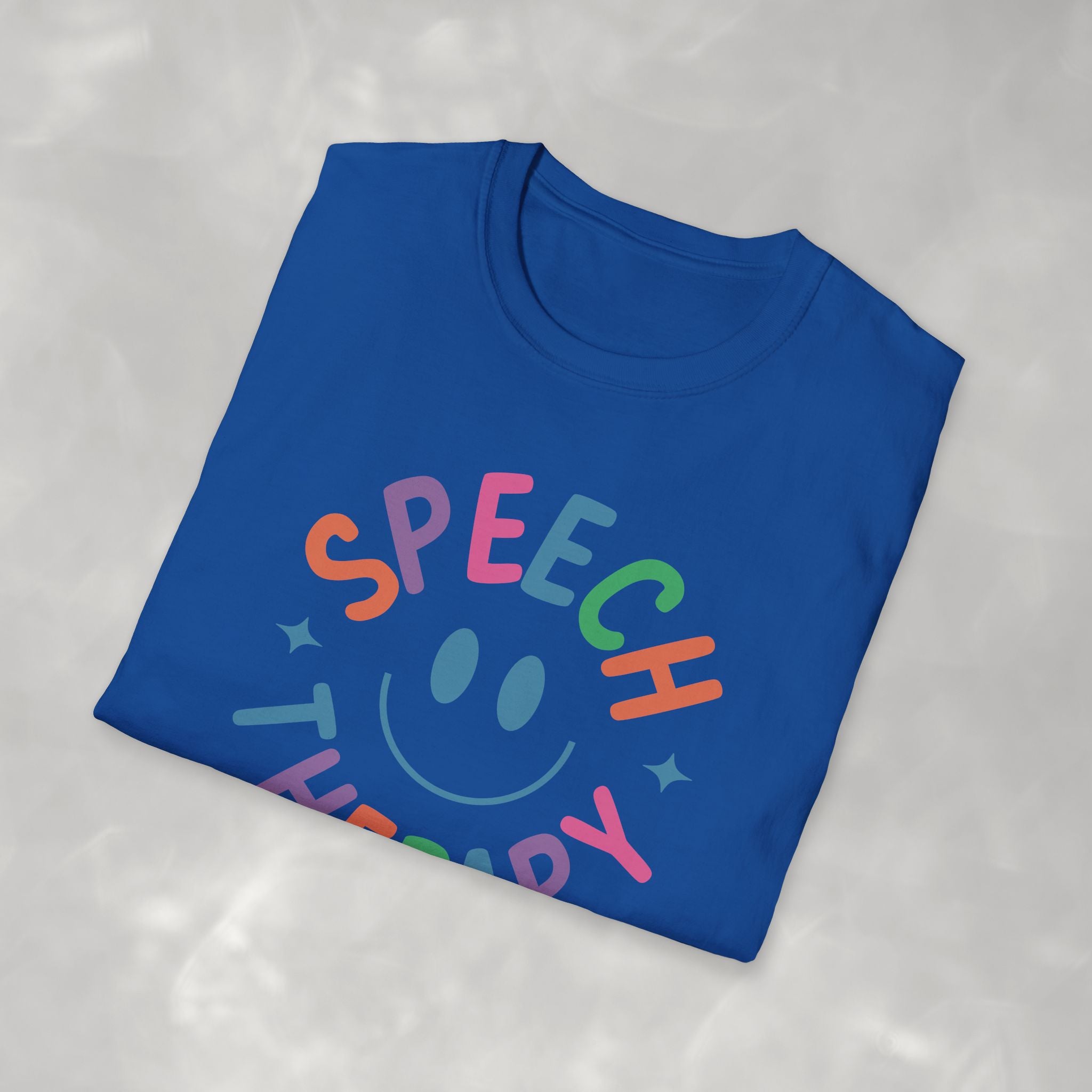 Speech Therapy, Cute Playful Smile, SLP, SLPA Gildan Unisex Softstyle T-Shirt