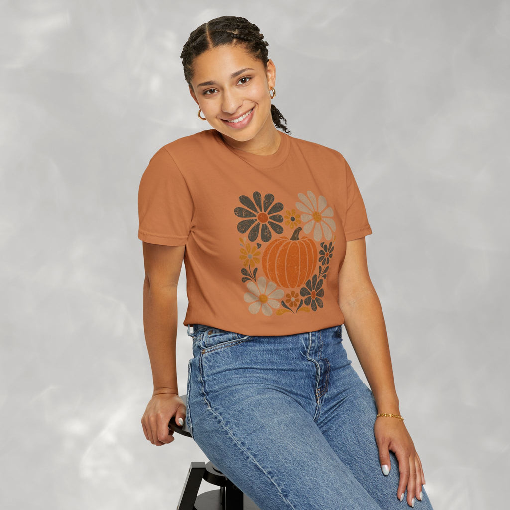 Retro Fall, Autumn Pumpkin Comfort Colors Tee
