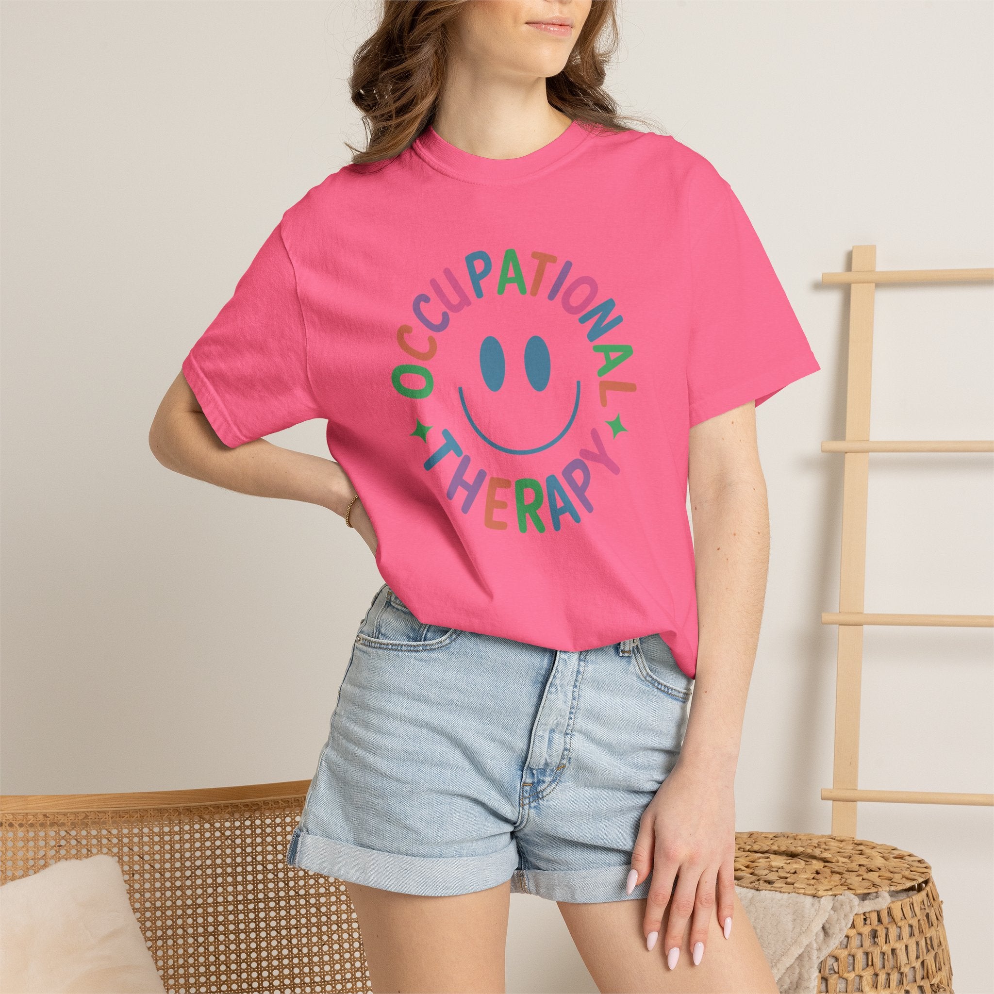 Occupational Therapy, Cute Playful Smile, OT, COTA Comfort Colors Tee