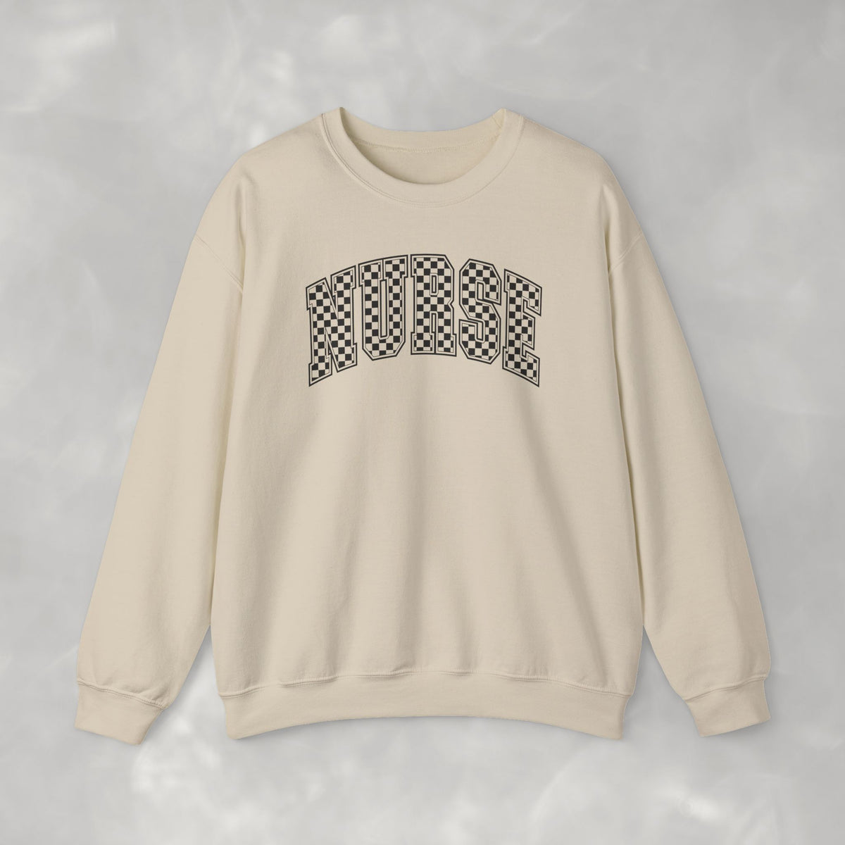 Nurse Checkered Gildan Unisex Heavy Blend™ Crewneck Sweatshirt for RN, LPN, GN, Nursing Students