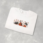 Cute Black Cats Playing in Autumn Leaves, Gildan Unisex Heavy Blend™ Crewneck Sweatshirt