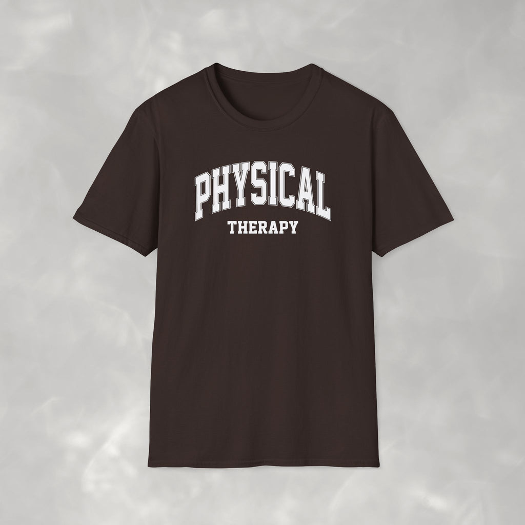Physical Therapy, Therapist Varsity Style Gildan Unisex Softstyle T-Shirt