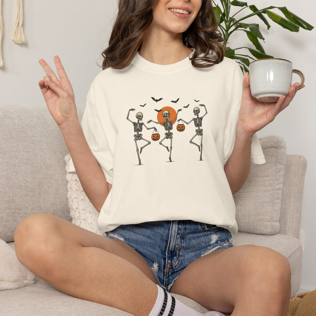 Dancing Skeletons, Cute Halloween Comfort Colors Tee