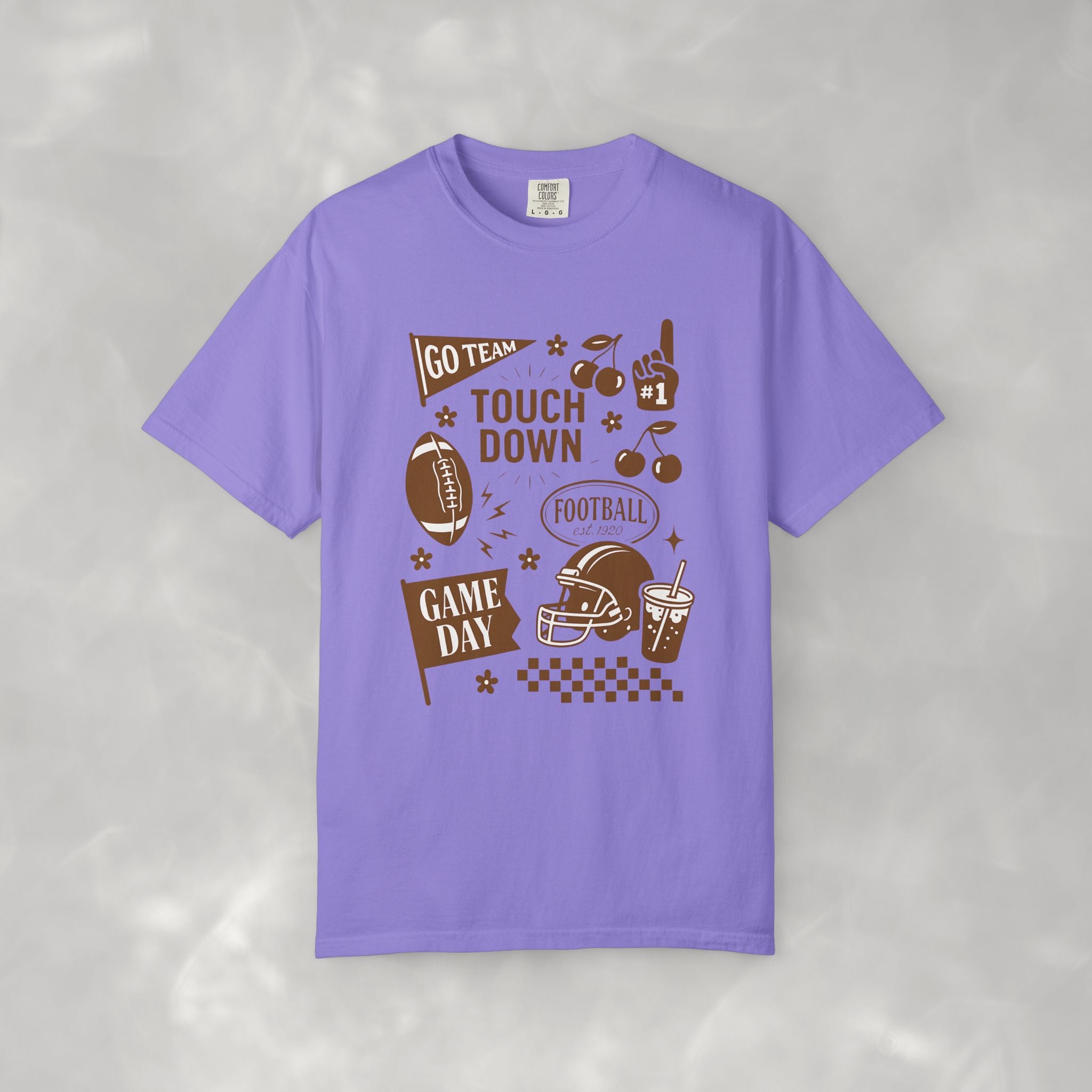 Football Preppy Game Day Comfort Colors Tee for Women
