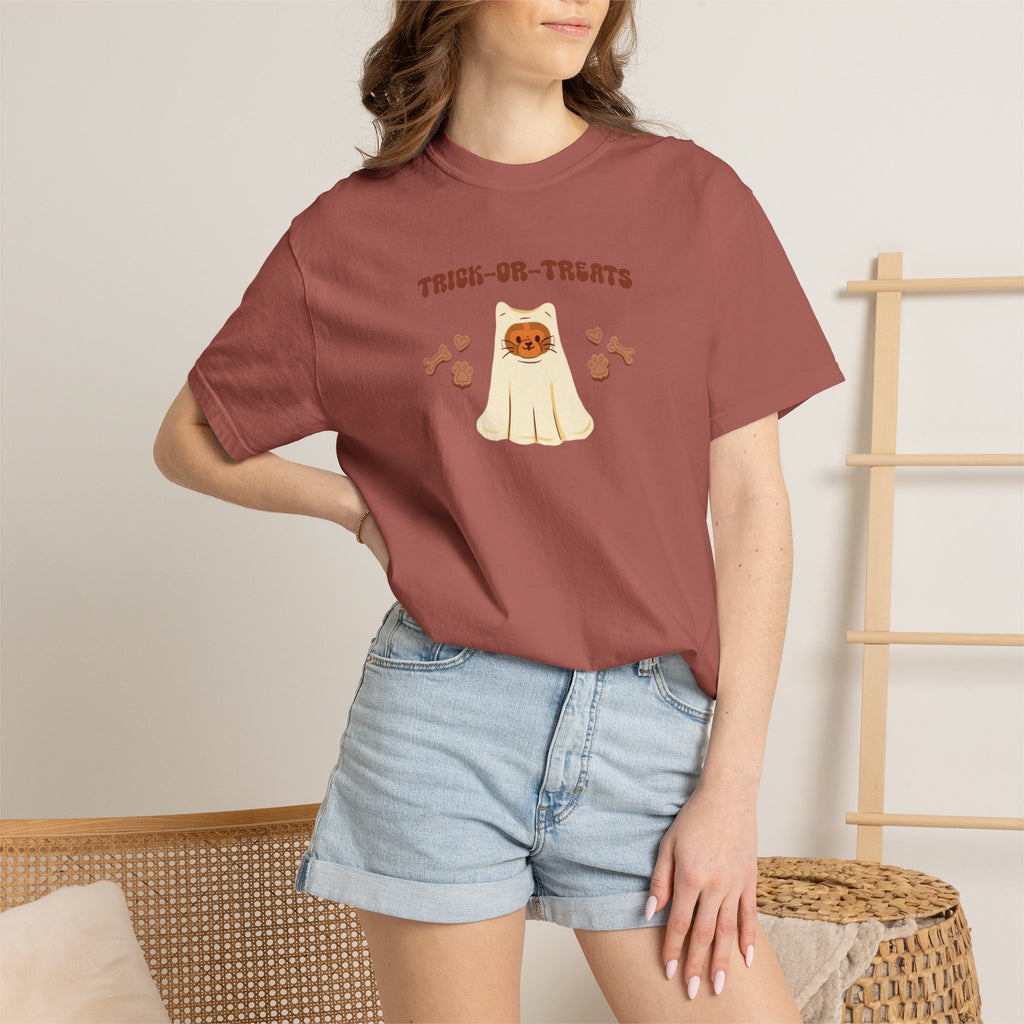 Trick-or-Treats Cute Funny Halloween Cat Lover Comfort Colors Garment-Dyed T-shirt