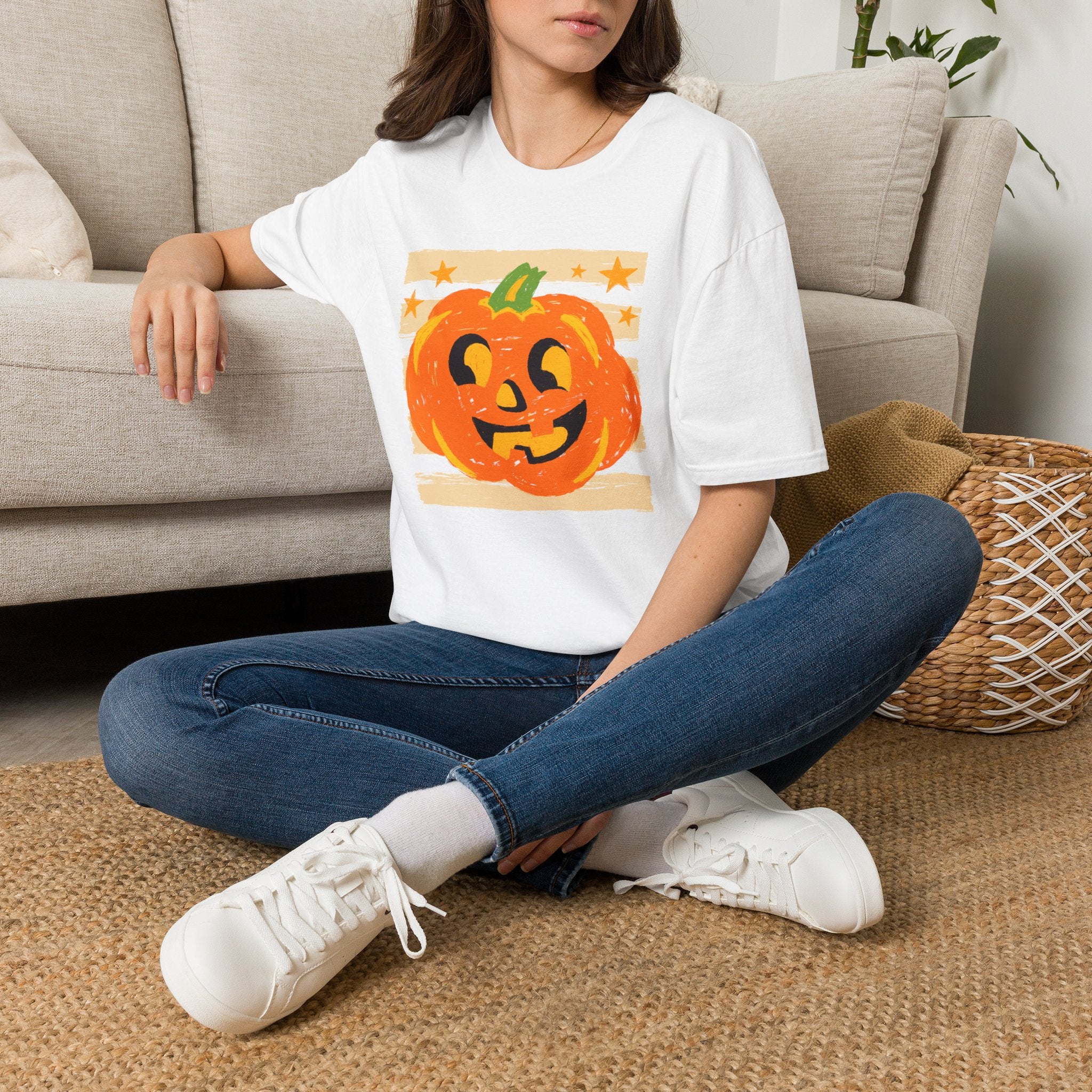 Happy Jack-O-Lantern, Striped Halloween Gildan Unisex Softstyle T-Shirt