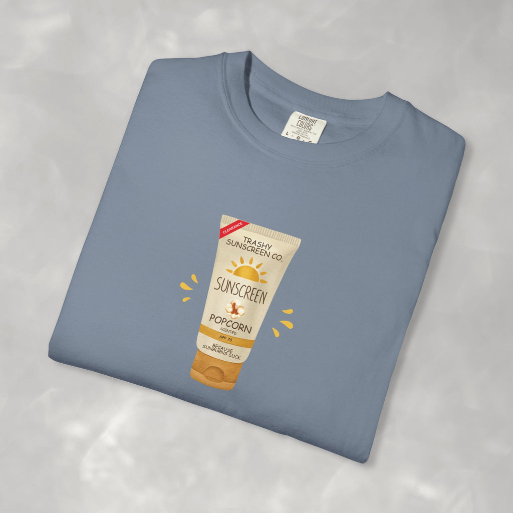 Popcorn Scented Sunscreen, Funny, Random Questionable Concepts Comfort Colors Tee