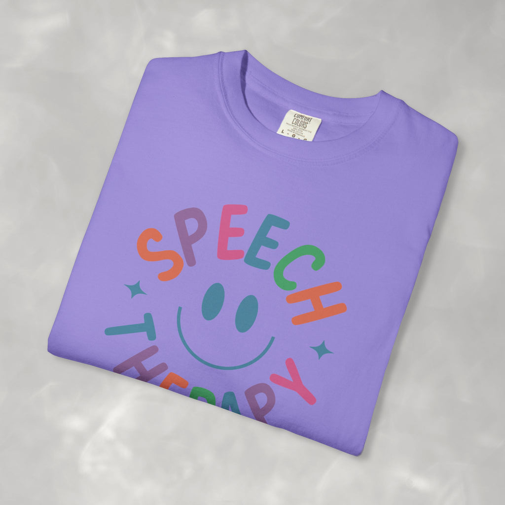 Speech Therapy, Cute Playful Smile, SLP, SLPA Comfort Colors Tee