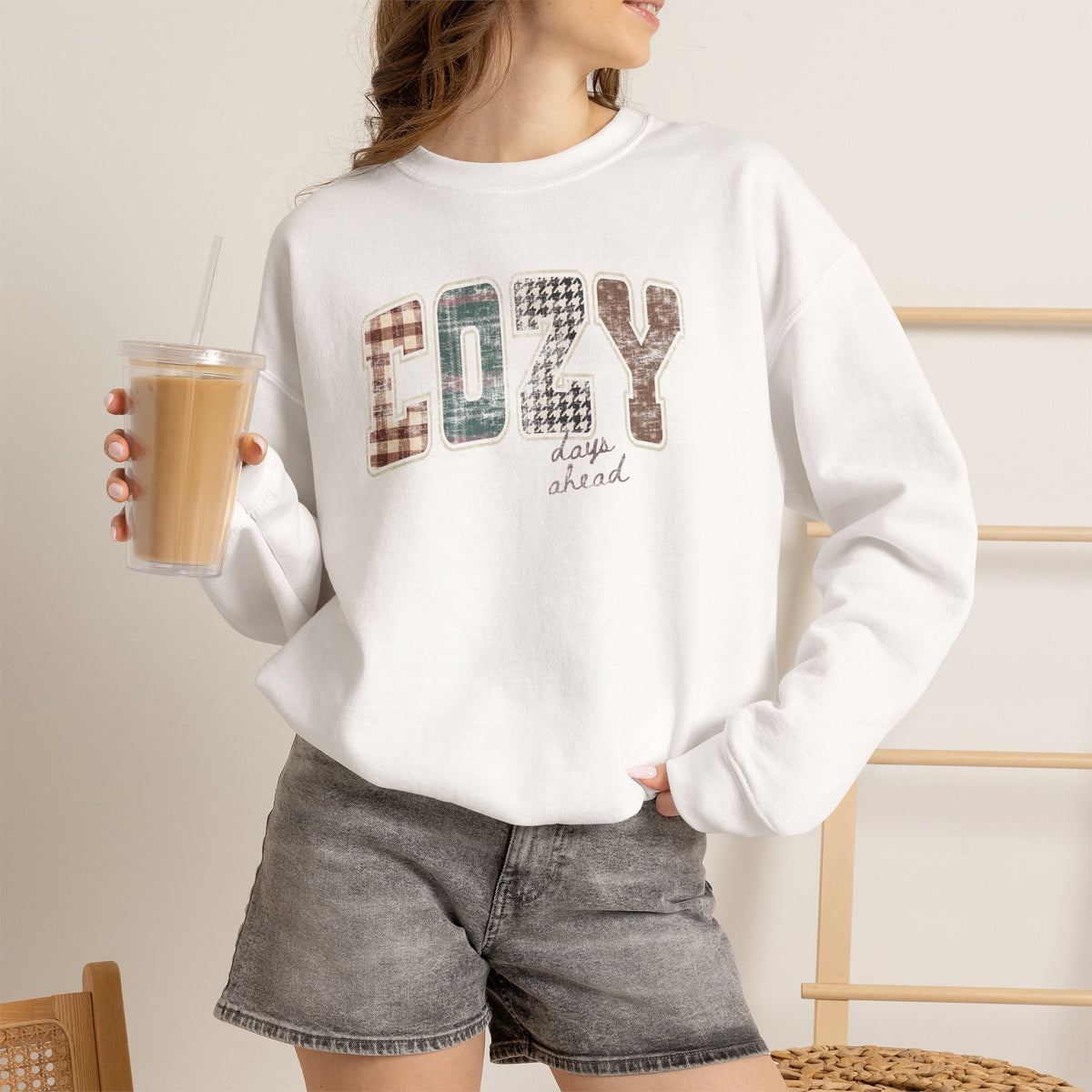 Cozy Days Ahead Cute Trendy Gildan Unisex Heavy Blend™ Crewneck Sweatshirt for Autumn, Fall, Thanksgiving