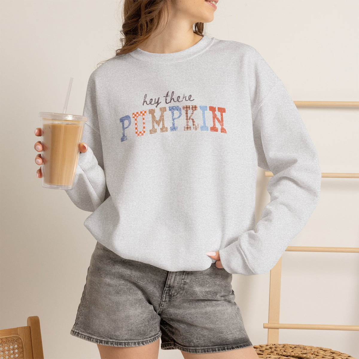 Hey There Pumpkin Cute Fall Gildan Unisex Heavy Blend™ Crewneck Sweatshirt for Autumn, Thanksgiving
