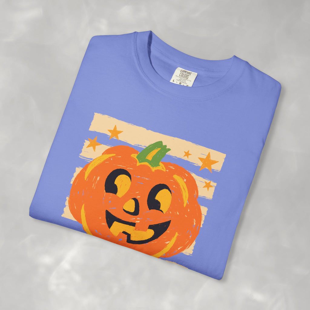 Happy Jack-O-Lantern, Striped Halloween Comfort Colors Unisex Garment-Dyed T-shirt