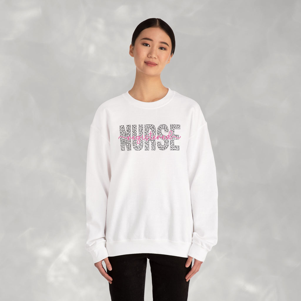 Registered Nurse Leopard Print Gildan Unisex Heavy Blend™ Crewneck Sweatshirt