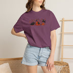 Cute Black Cats Playing in Autumn Leaves Comfort Colors Tee
