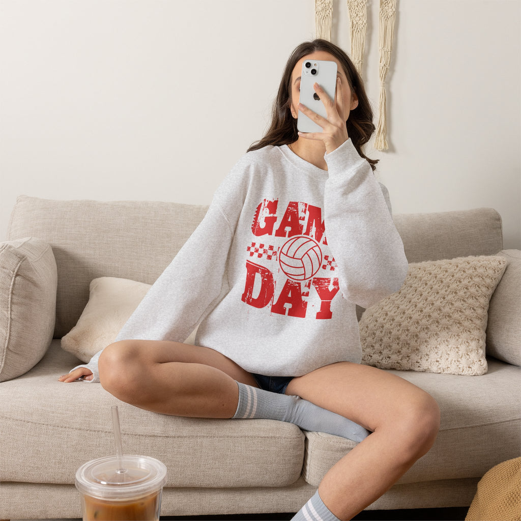 Retro Vintage Volleyball Game Day Gildan Unisex Heavy Blend™ Crewneck Sweatshirt