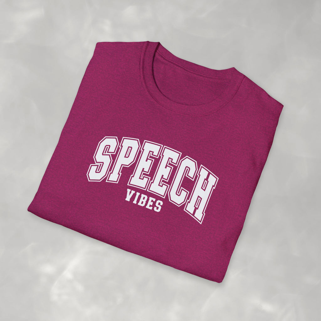 Speech Vibes Gildan Unisex Softstyle T-Shirt for SLP, SLPA, Speech Therapy