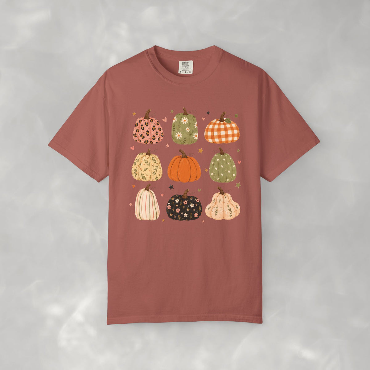 Whimsical Autumn Pumpkins Comfort Color Garment-Dyed T-shirt for Fall, Thanksgiving