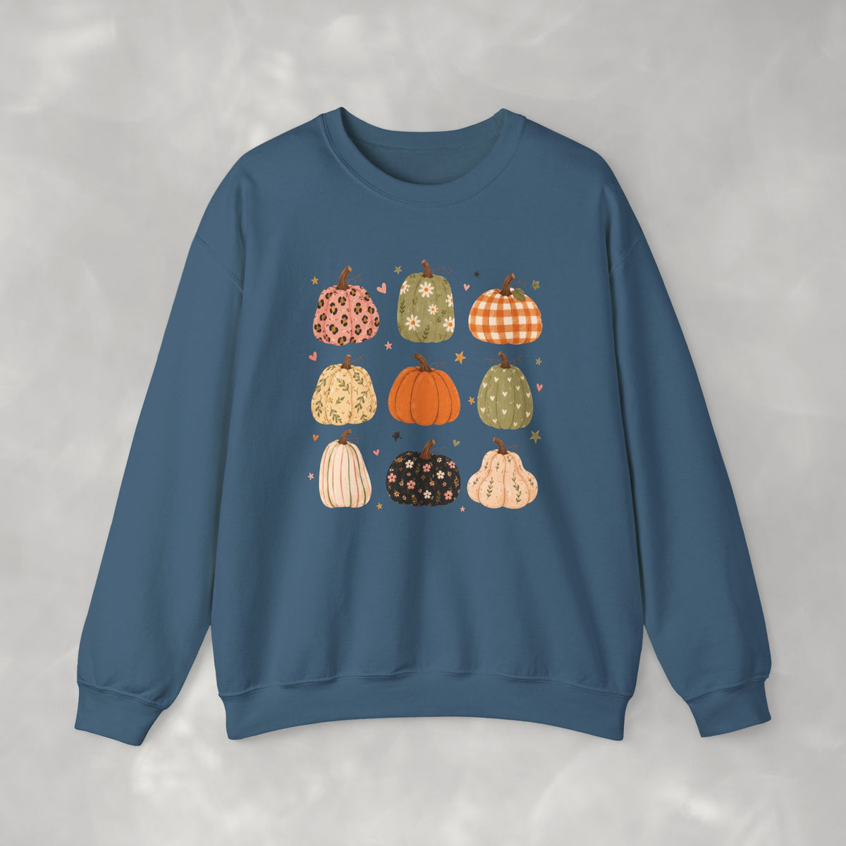 Whimsical Autumn Pumpkins Gildan Unisex Heavy Blend™ Crewneck Sweatshirt for Fall, Thanksgiving