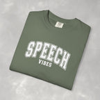 Speech Vibes, Unisex Comfort Colors Tee for SLP, SLPA, Speech Therapy