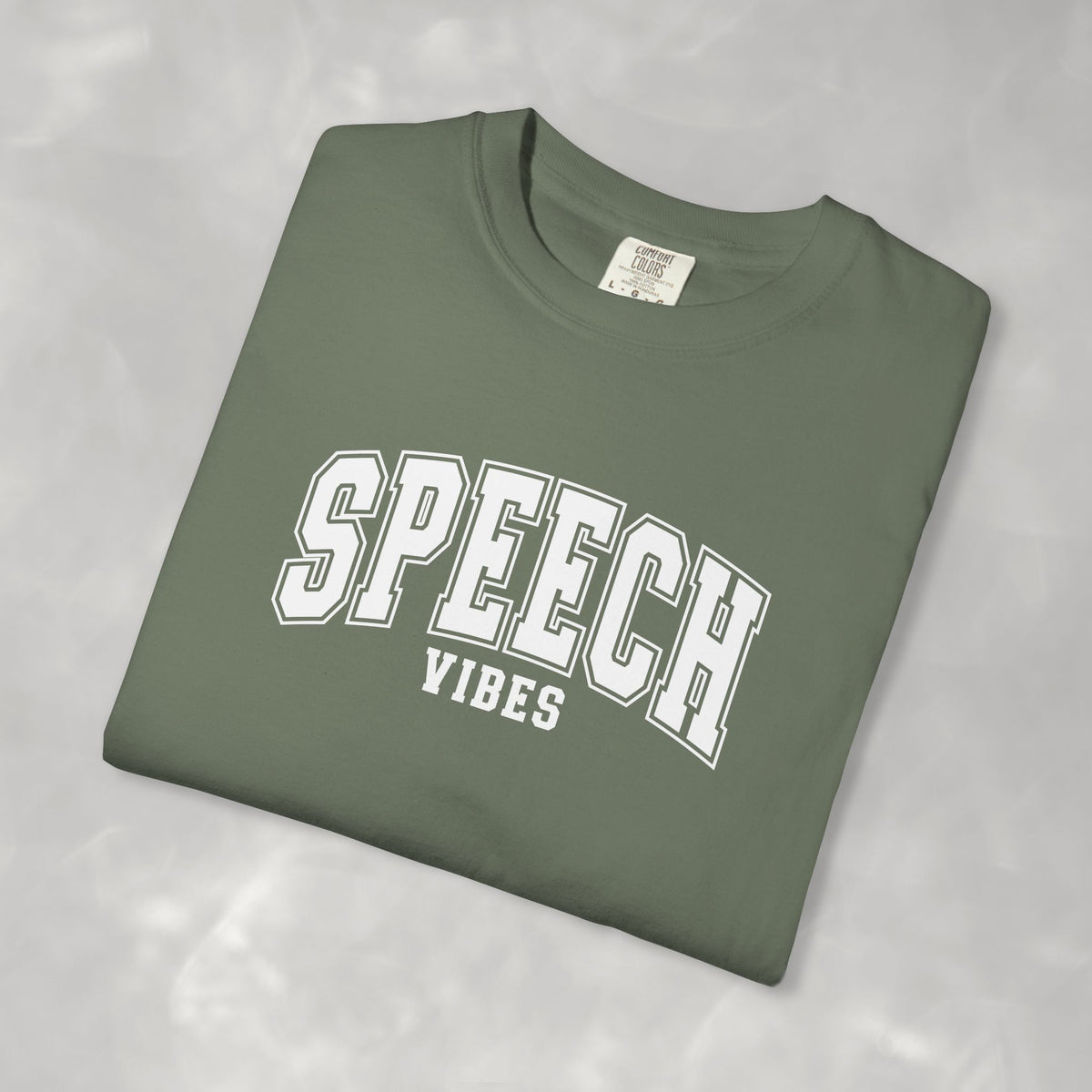 Speech Vibes, Unisex Comfort Colors Tee for SLP, SLPA, Speech Therapy
