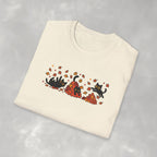 Black Cats Playing in Autum Leaves Gildan Unisex Softstyle T-Shirt