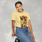 Spooky Black Cats and Jack-O-Lanterns, Unisex Comfort Colors Tee
