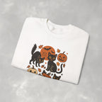 Spooky Black Cats and Jack-O-Lanterns, Gildan Unisex Heavy Blend™ Crewneck Sweatshirt