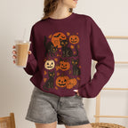 Spooky Black Cats and Jack-O-Lanterns, Gildan Unisex Heavy Blend™ Crewneck Sweatshirt
