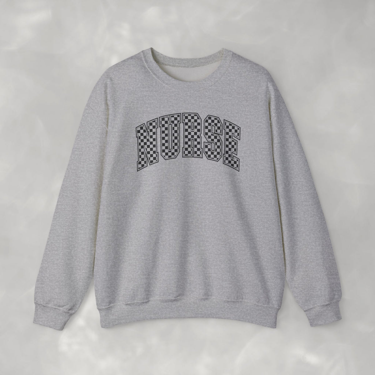 Nurse Checkered Gildan Unisex Heavy Blend™ Crewneck Sweatshirt for RN, LPN, GN, Nursing Students
