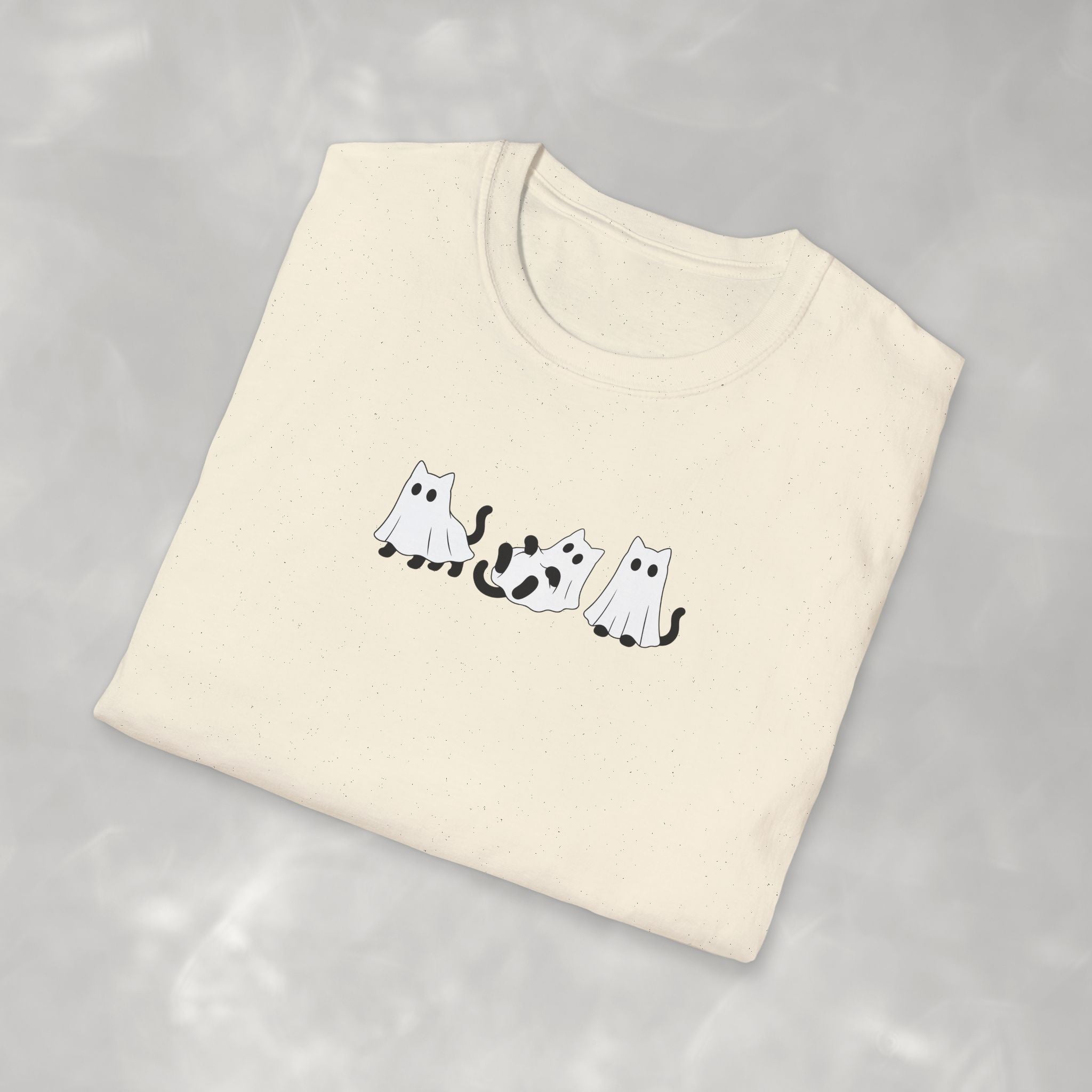 Cute Black Cat Ghosts, Haunted Kitties Halloween Gildan Unisex Softstyle T-Shirt